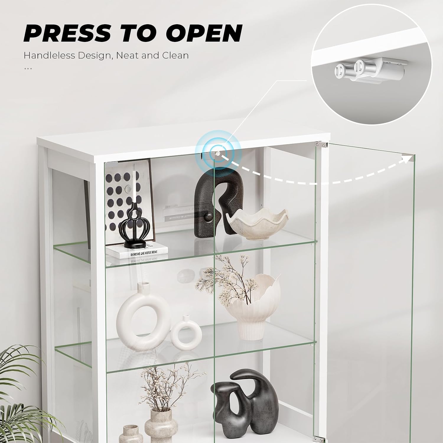Detalle 1 de BROTTAR 80093 Six-Tier Display Cabinet with Glass Doors and Three-Colour Lights
