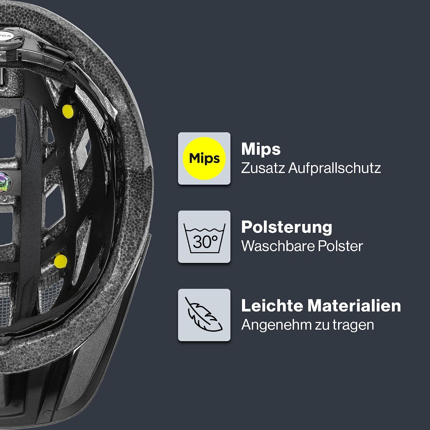 Detalle de uvex i-vo cc MIPS – Leichter Allround-Helm für Damen und Herren mit erweiterbarer LED‑Option
