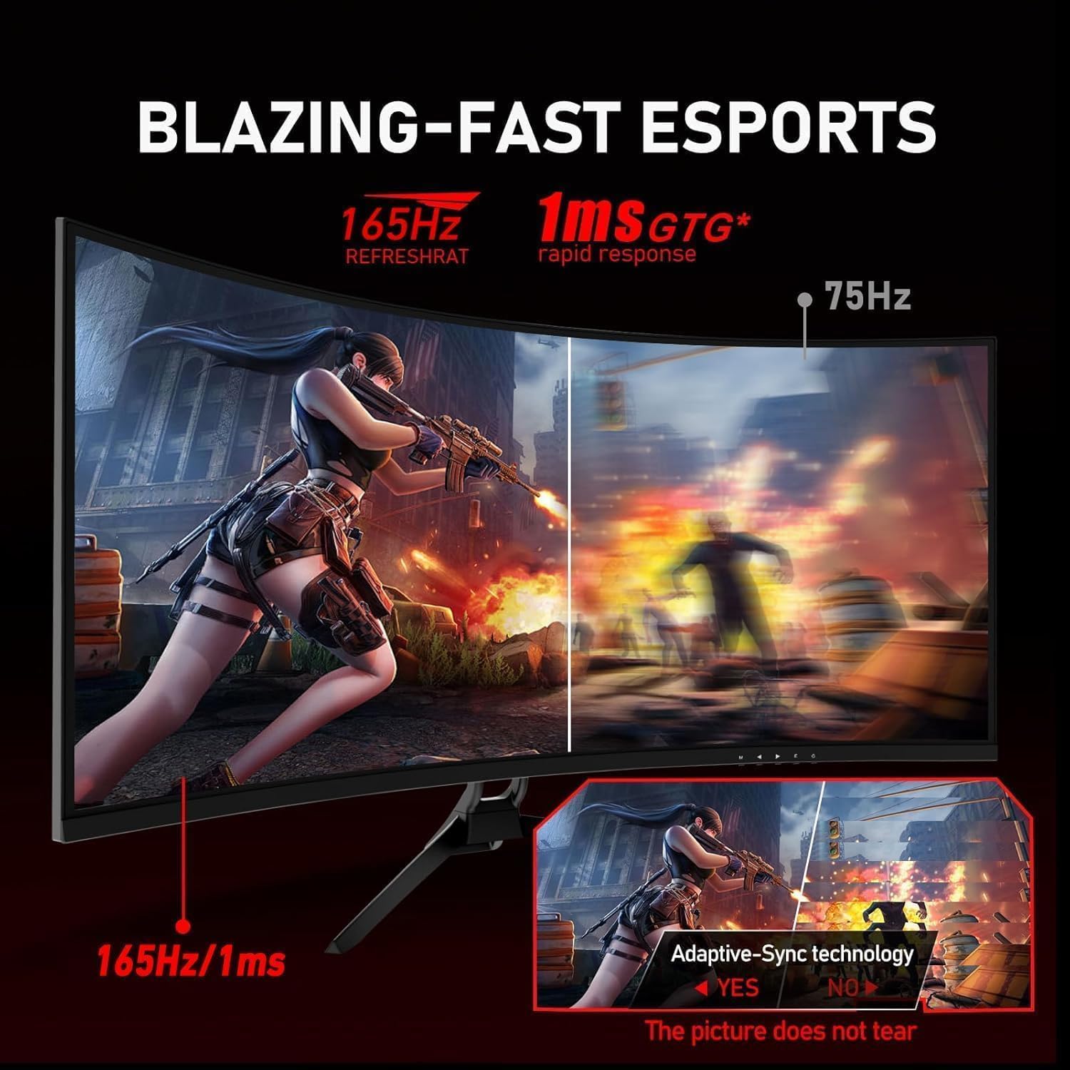 Detalle 2 de ZZA 32 Inch Curved Monitor 165Hz