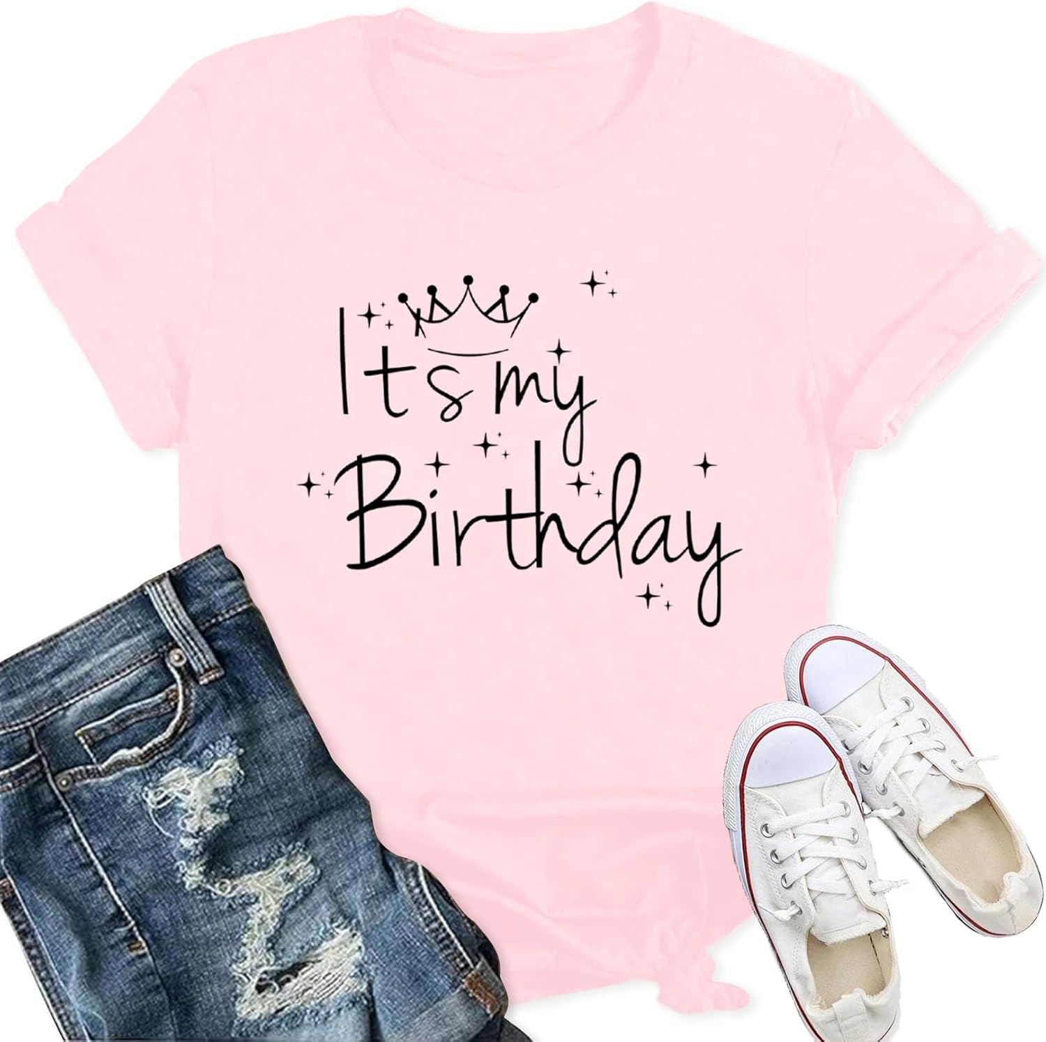 Thumbnail 5 de Qskall Birthday T Shirt for Women – It's My Birthday Squad Tee