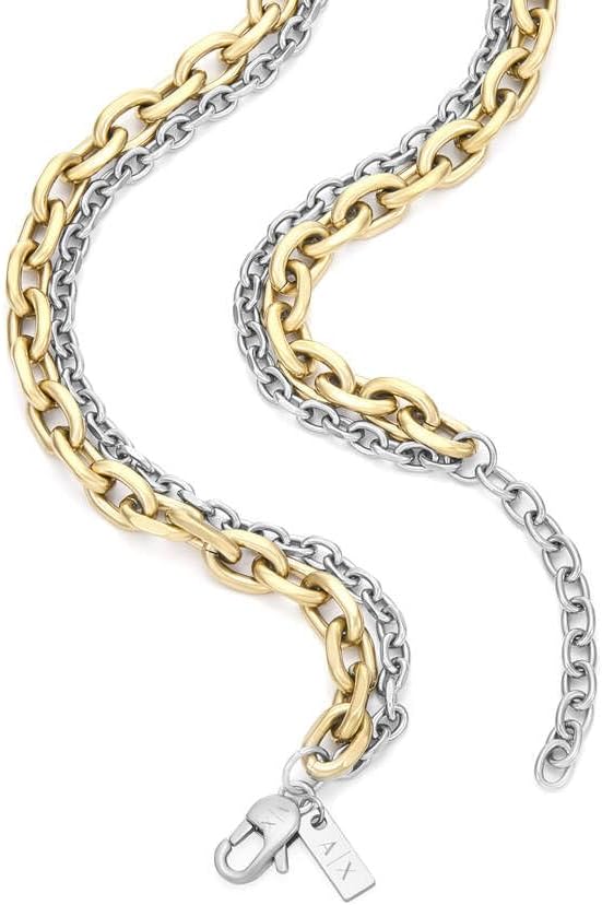 Thumbnail 3 de Armani Exchange collana da uomo in acciaio inox dorato opaco con chiusura a moschettone