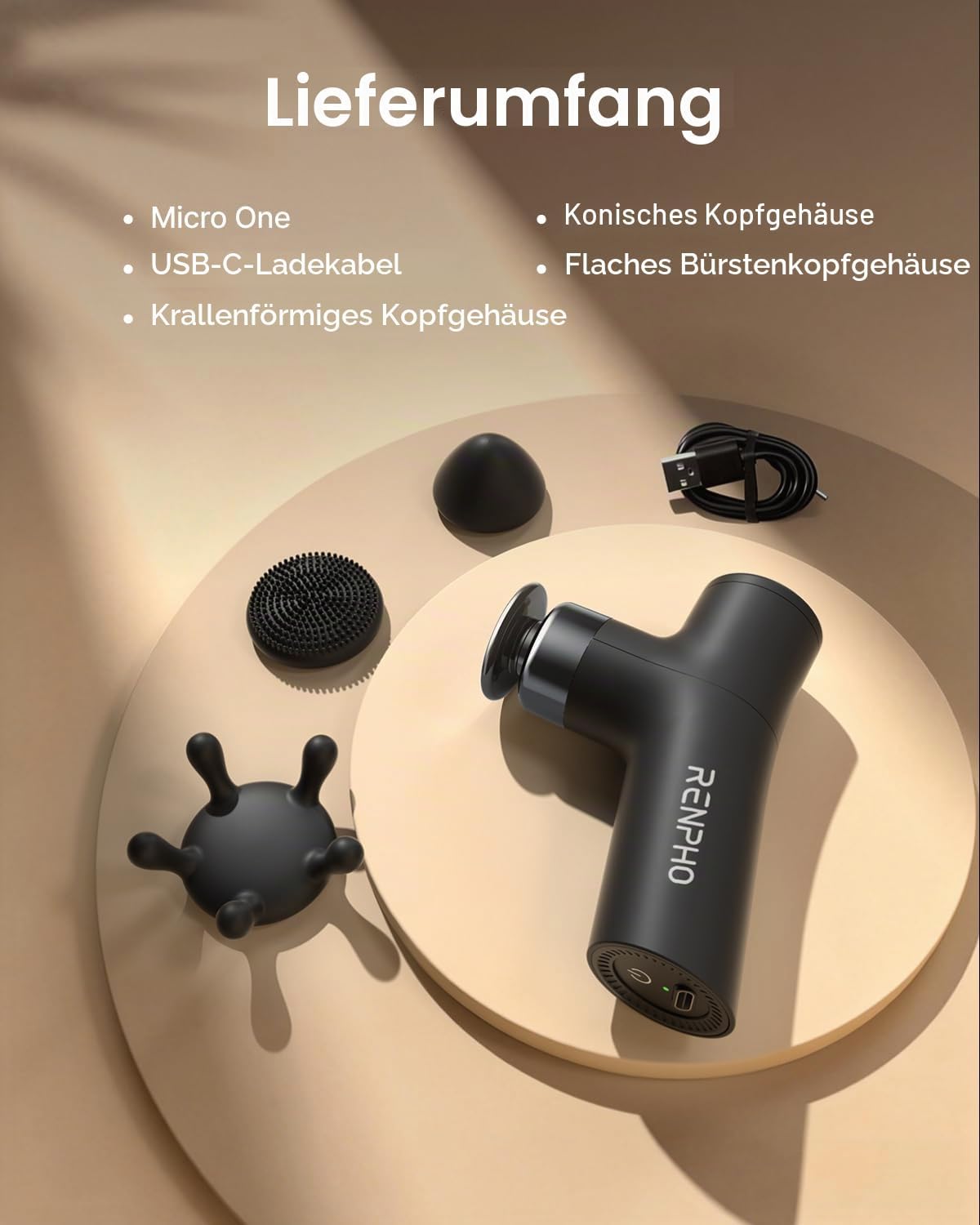 Thumbnail 6 de RENPHO Micro One Mini Massagepistole – kompakte Tiefenmassage für unterwegs