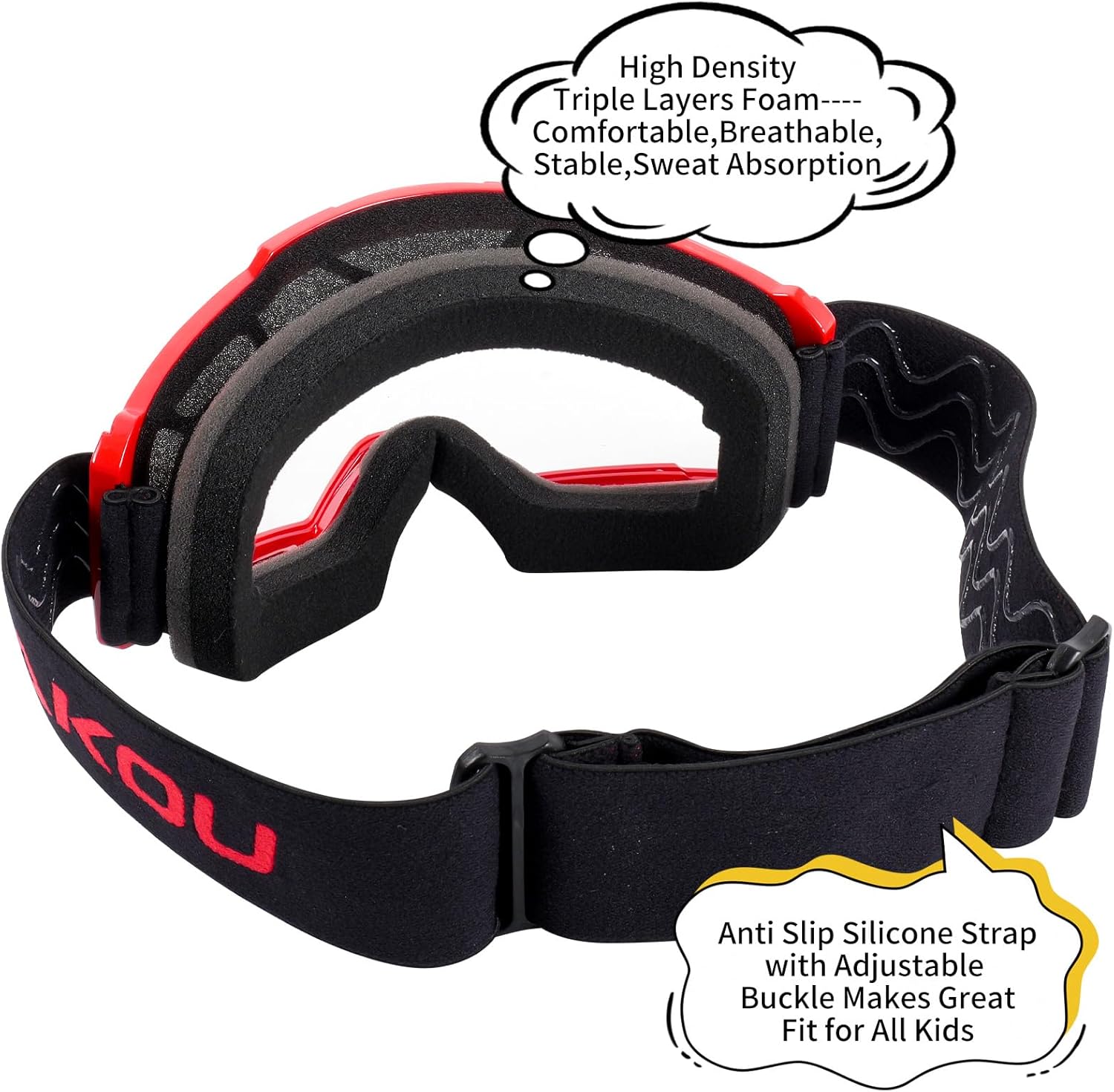 Detalle de SAKOU Anti-Fog Kids Goggle for Motocross, Dirt Bike, ATV & More (Ages 3–12)