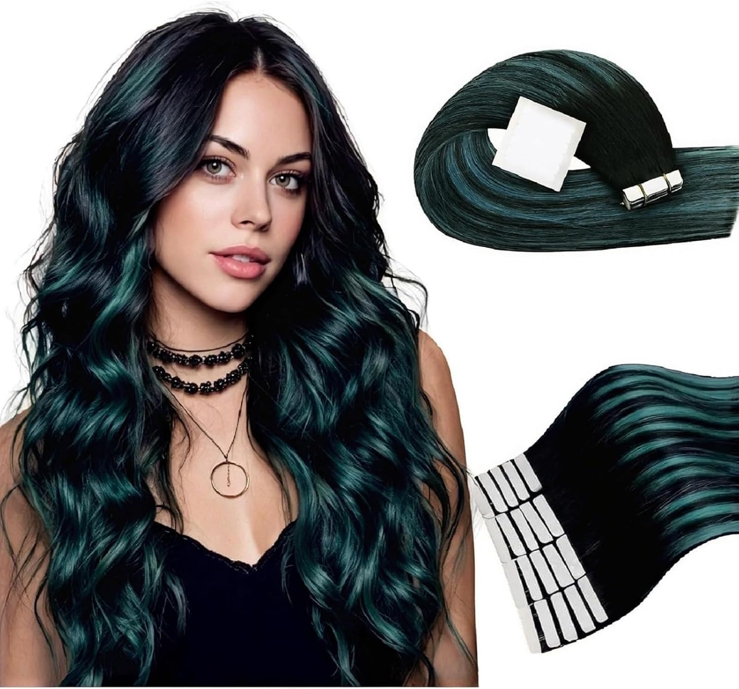Detalle de RUNATURE Tape-In Hair Extensions, 16-Inch
