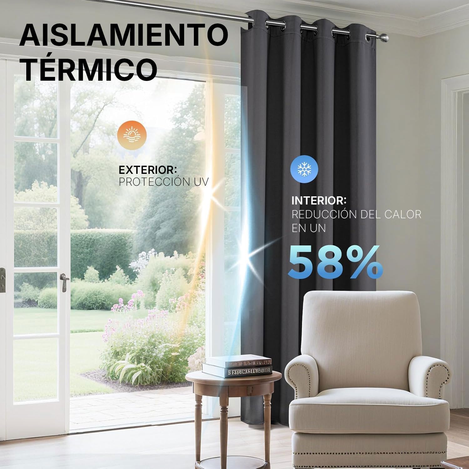 Thumbnail 3 de Joydeco Cortinas Opacas Salon 2 Piezas 140x245 cm 🛋