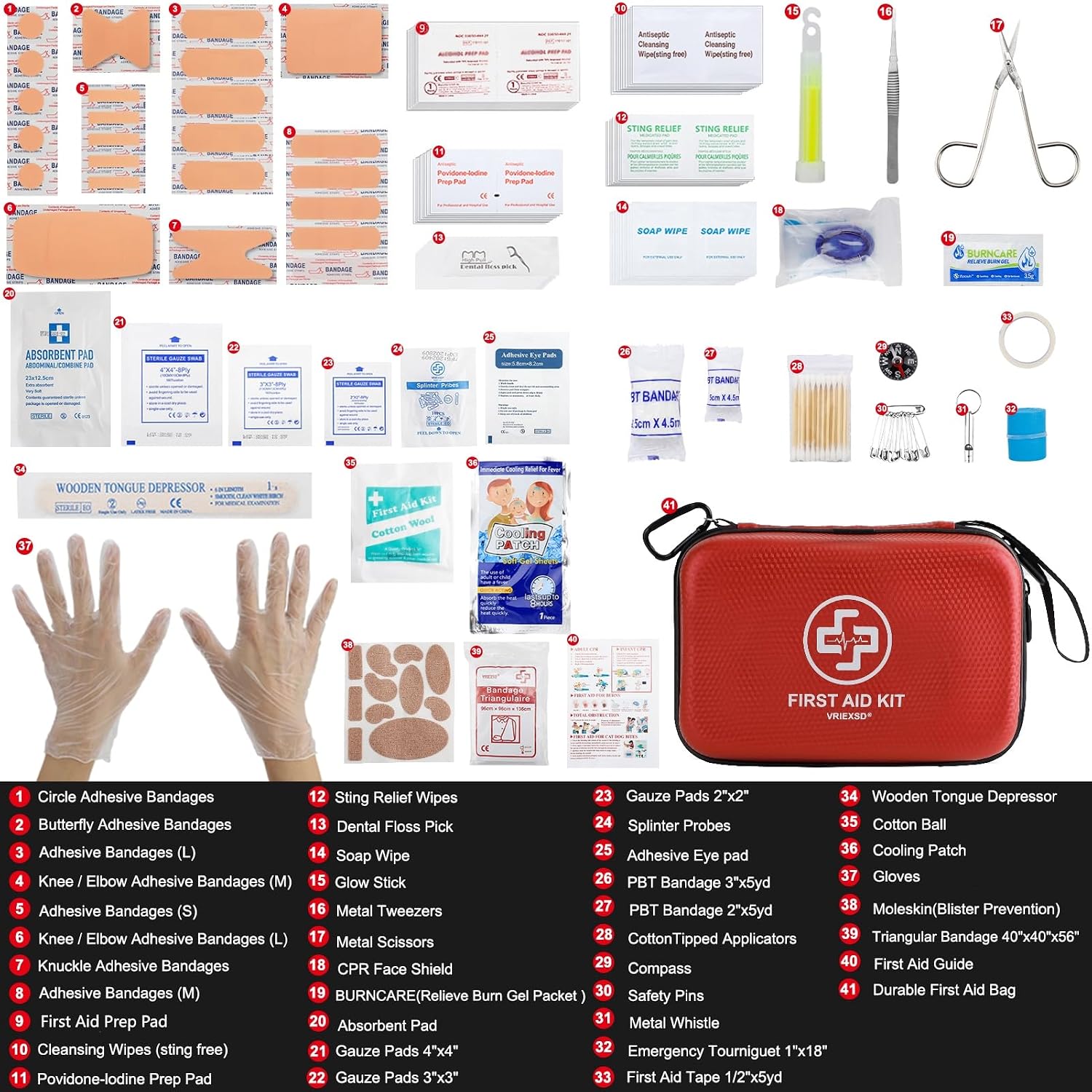 Thumbnail 2 de VRIEXSD Premium 320-Piece Waterproof EVA First Aid Kit