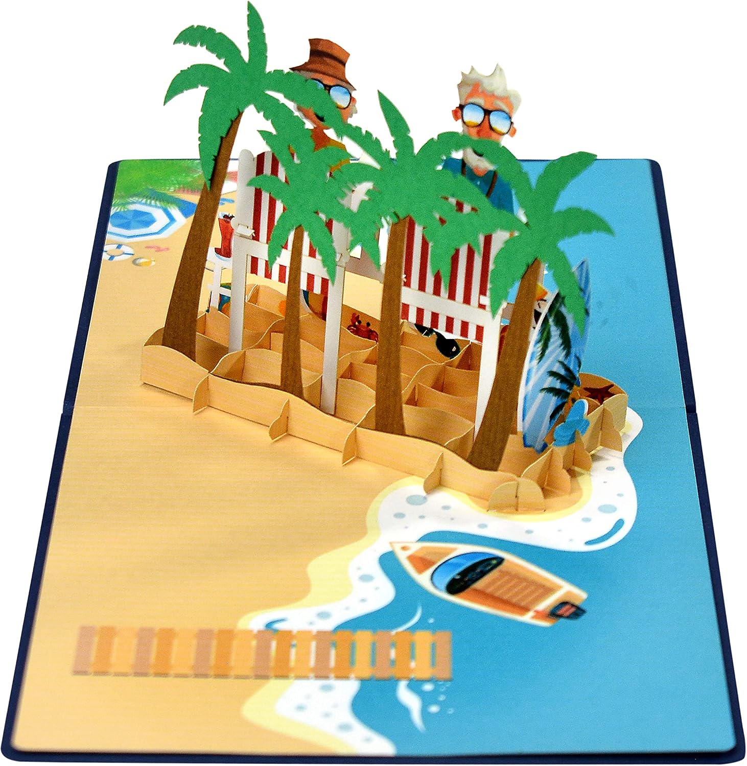 Detalle de CUTPOPUP Beach Funny Couple Anniversary Card – pop-up 3D wedding & anniversary card (5 x 5) with envelope