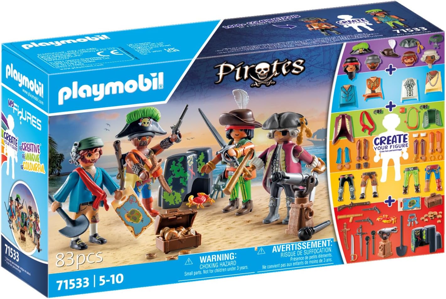 Detalle de PLAYMOBIL Pirates MyFigures – Piratenfiguren selbst gestalten (71533)