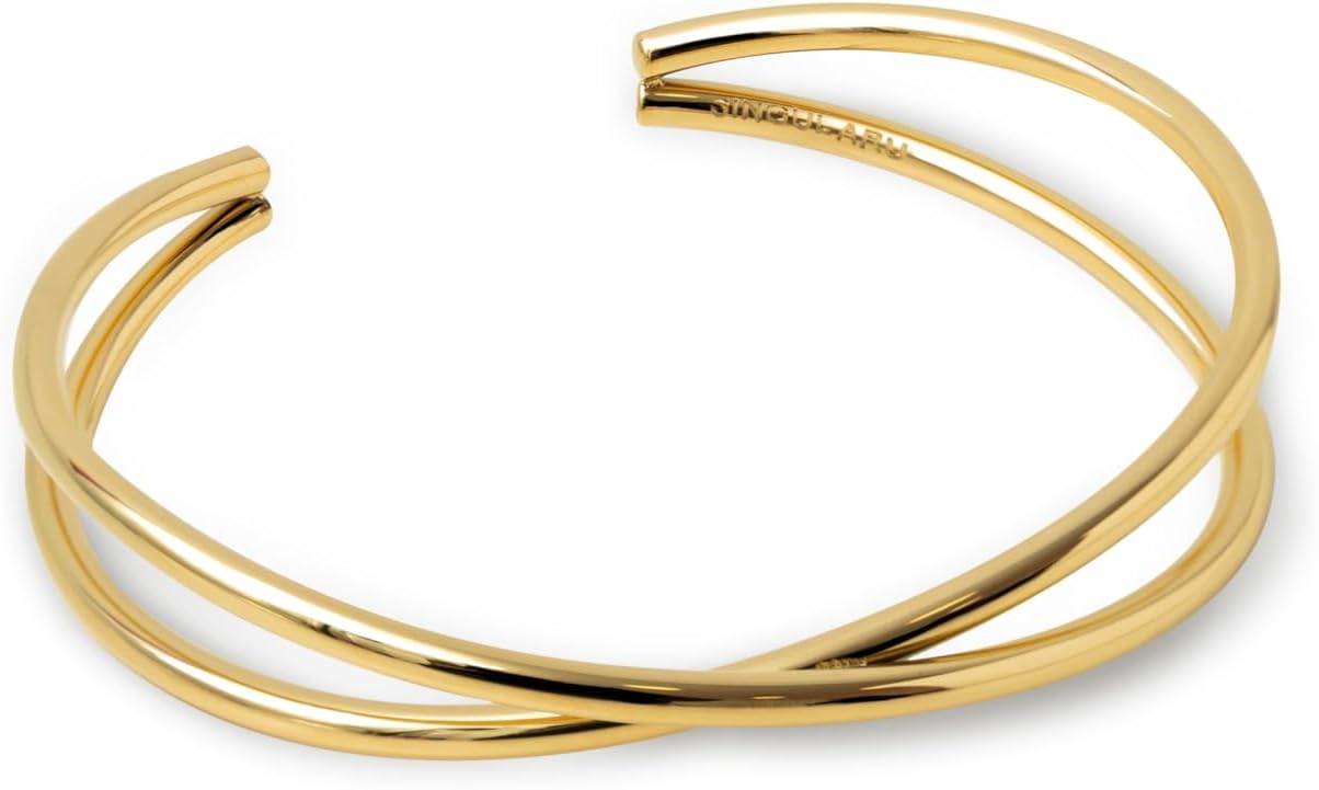 Detalle 1 de SINGULARU Bracciale Cross in acciaio inox o acciaio placcato oro 18Kt – Taglia unica