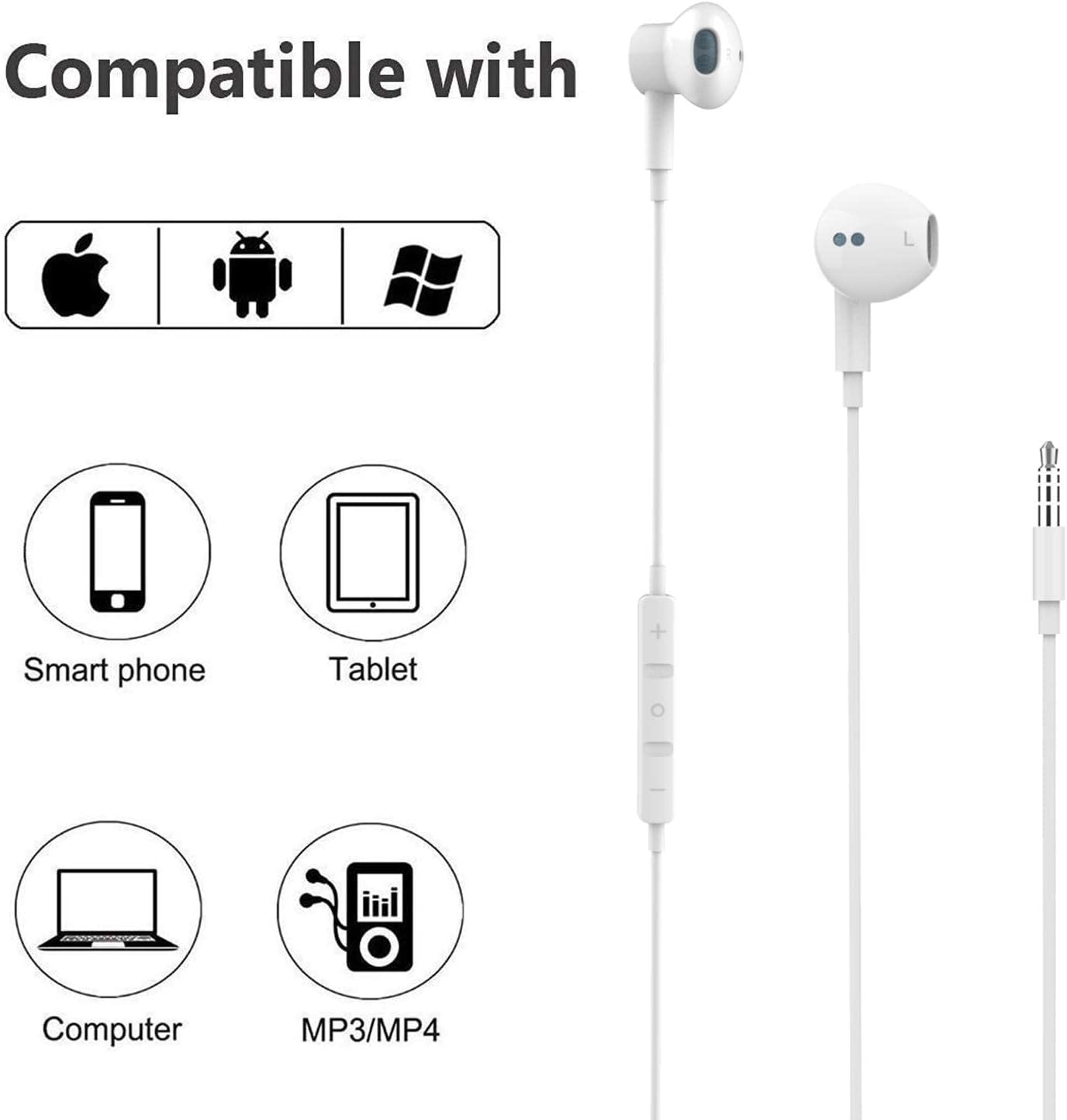 Thumbnail 4 de BENEWY Hochauflösende In-Ear-Kopfhörer mit Kabel (extra Bass, mit Mikrofon) & 3,5-mm-Klinke