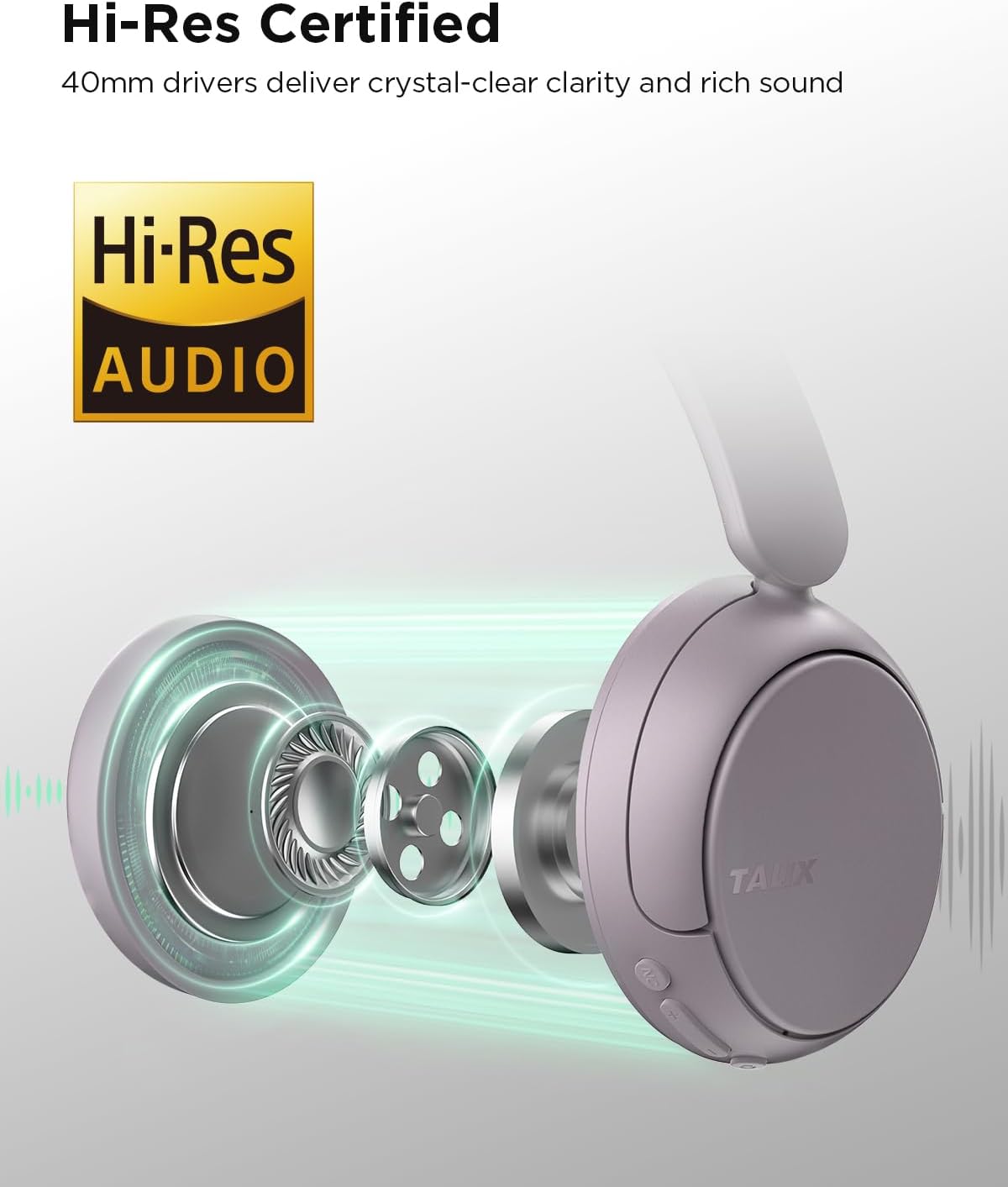 Thumbnail 4 de TALIX H30 Hybrid ANC Headphones in Purple