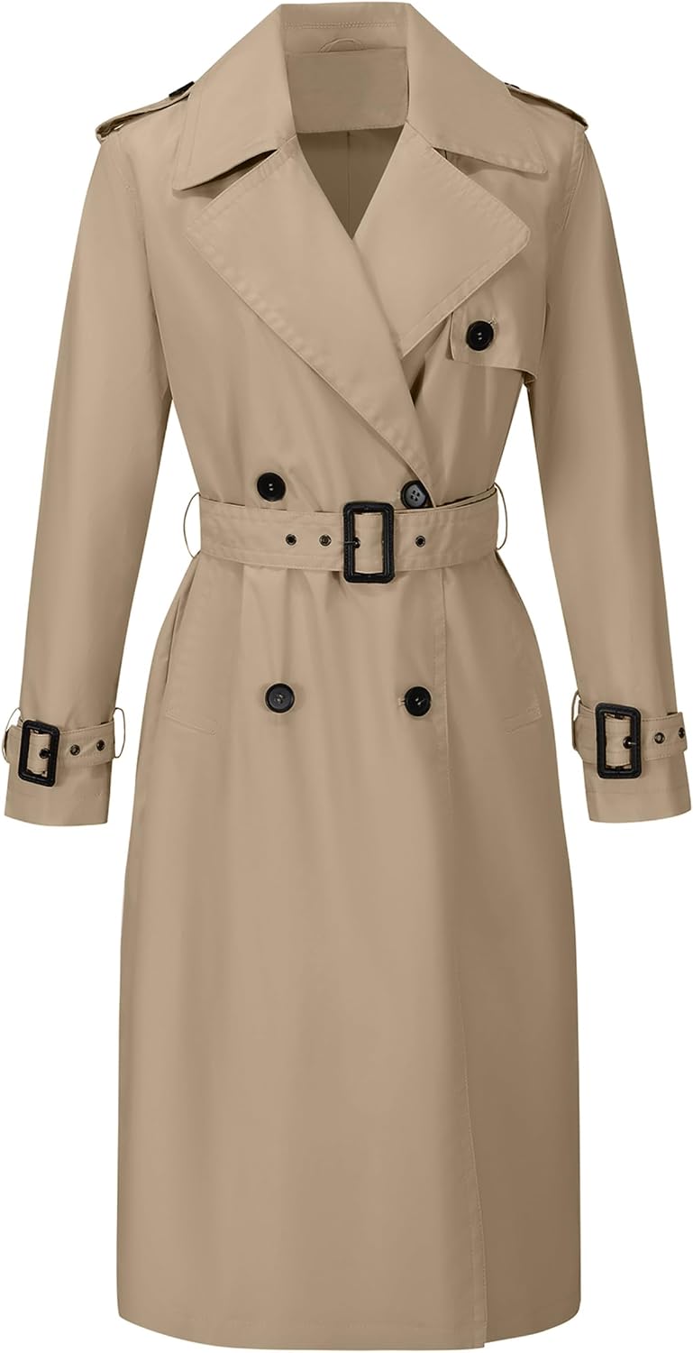 Detalle de RISISSIDA Women's Trench Coat, Longline