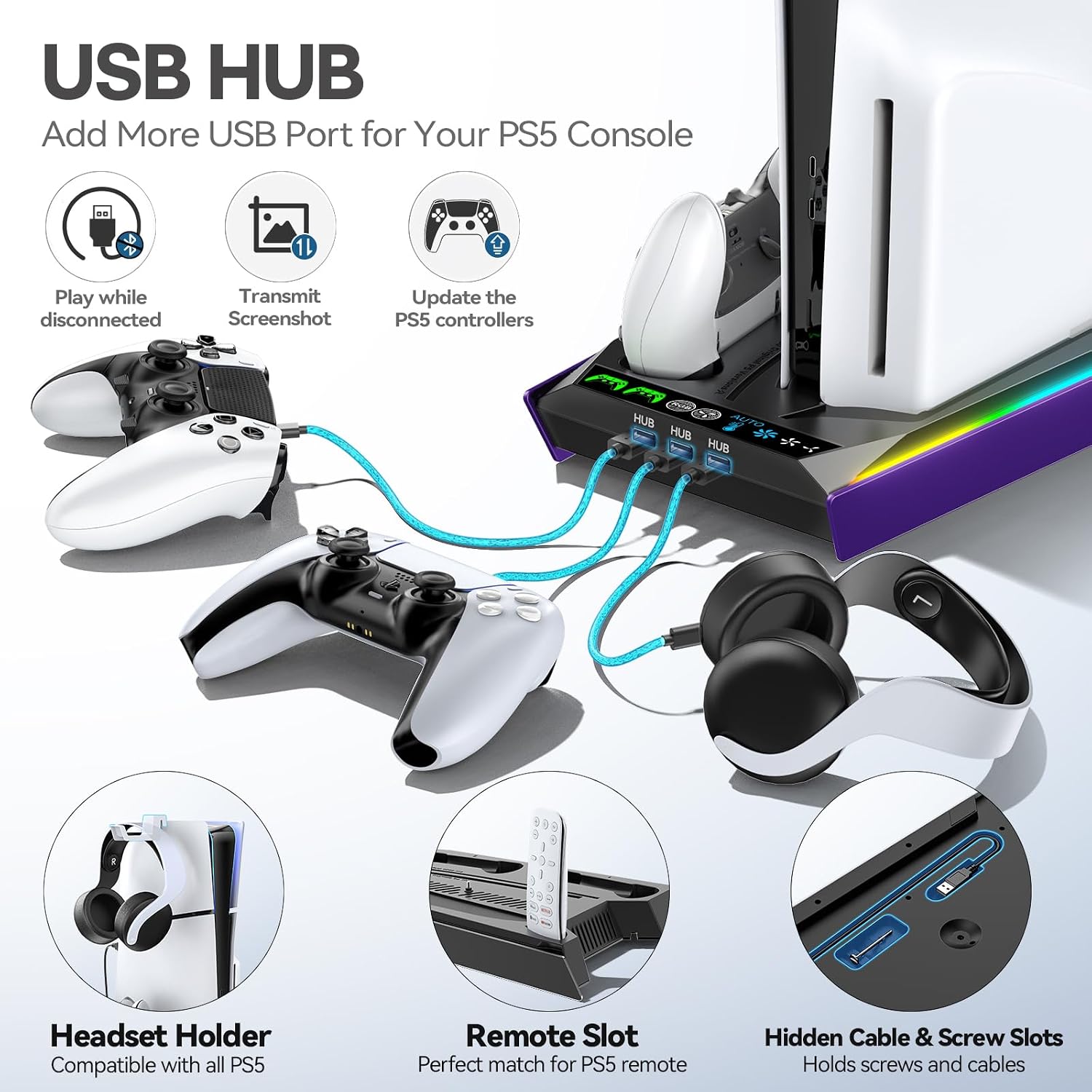 Thumbnail 4 de Rysker PS-5 Slim Pro stand with fan