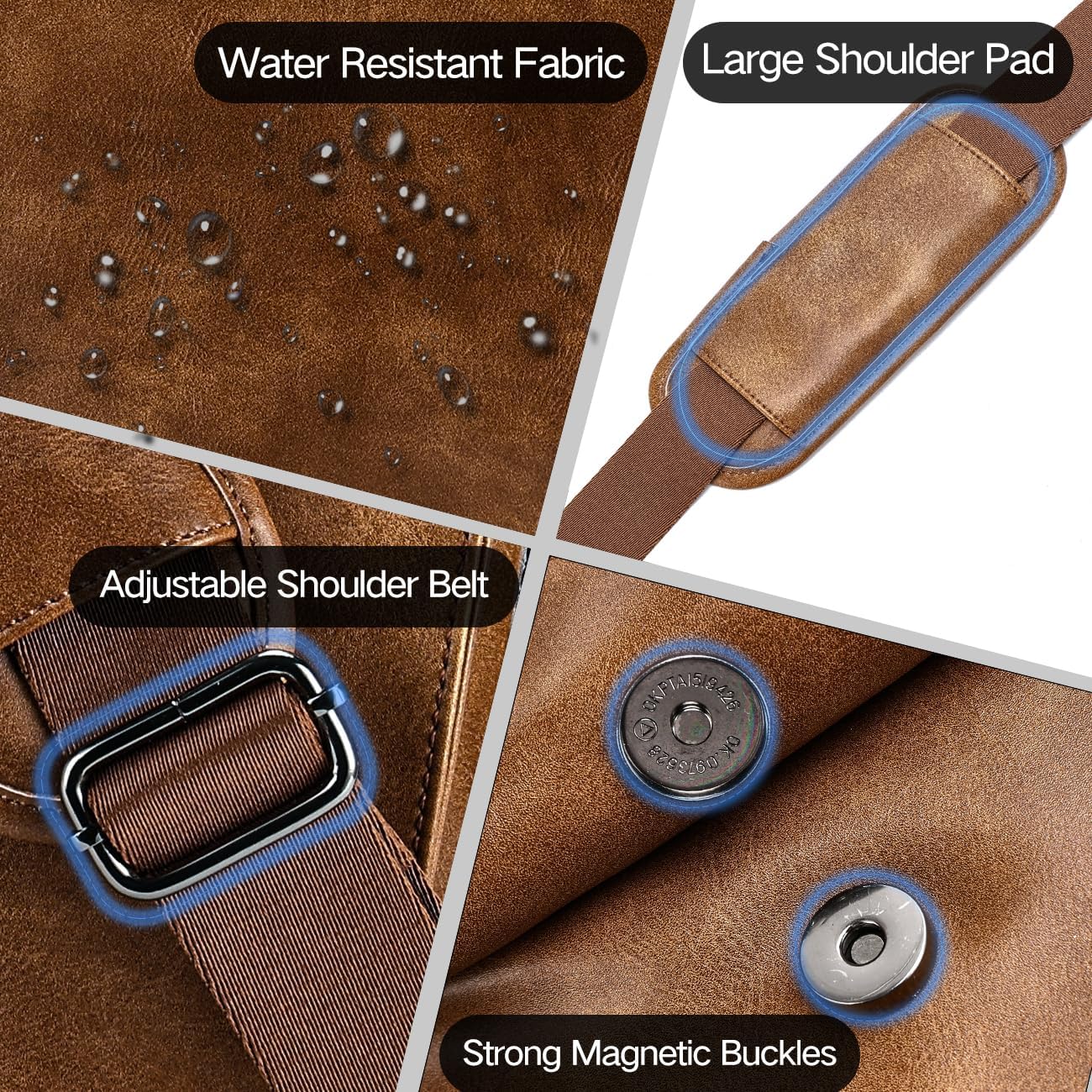 Thumbnail 4 de VX VONXURY Umhängetasche aus veganem Leder mit Platz für 14-Zoll-Laptop (Braun)