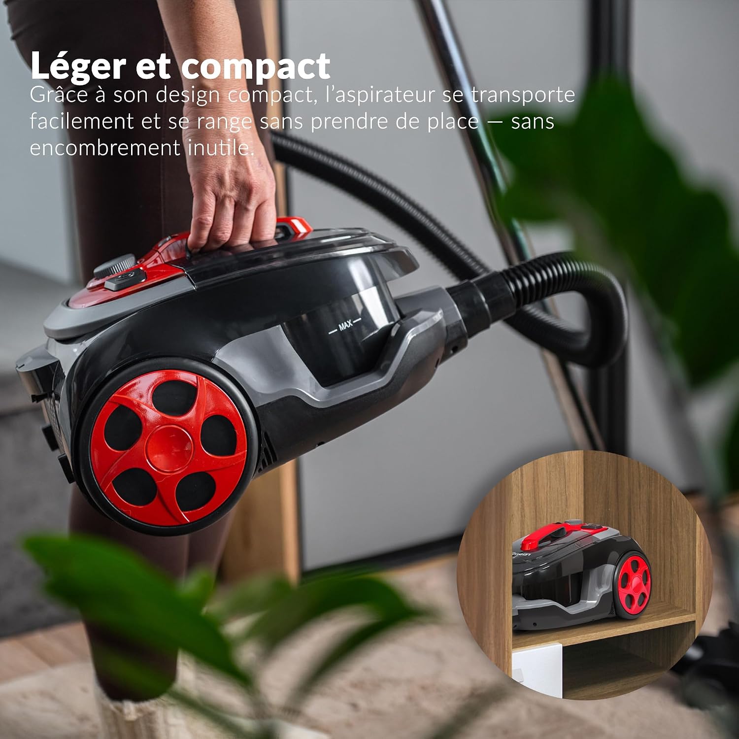 Thumbnail 6 de LEHMANN Typhoon beutelloser Staubsauger 4000 Watt – leistungsstarker Zyklon-Staubsauger mit großem 2,5-Liter-Behälter und umfangreichem Düsen-Set