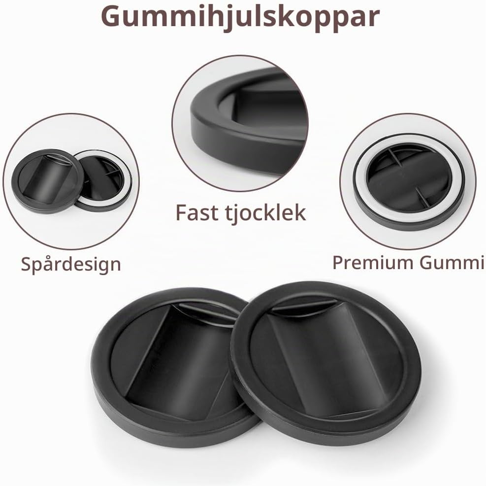 Detalle de OSDUE P2-HSDJD240828-FBA möbelunderlägg i gummi, 6-pack svart