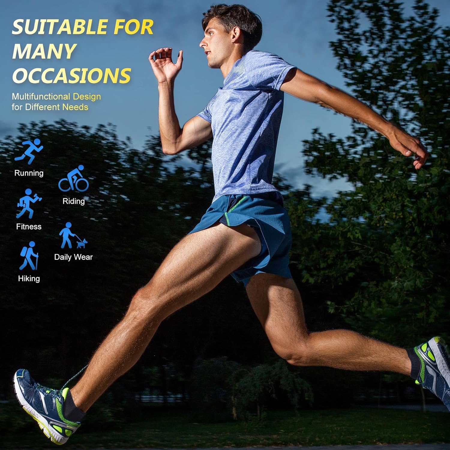 Thumbnail 6 de SockWaddles trainer socks (6 pairs) – cushioned anti-blister ankle running socks in white & black