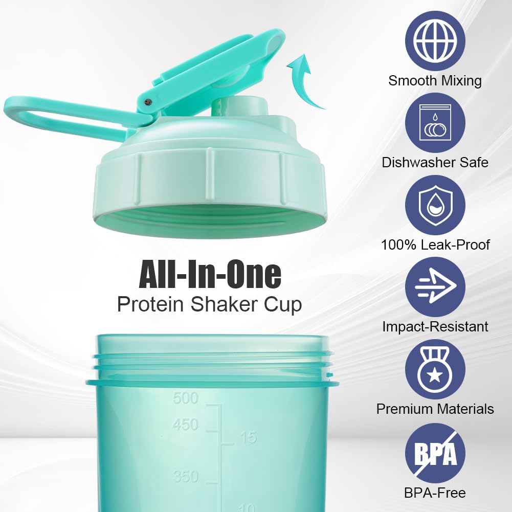 Thumbnail 3 de Alaoo Protein Shaker Bottle 500 ml — 2 pack 🥤