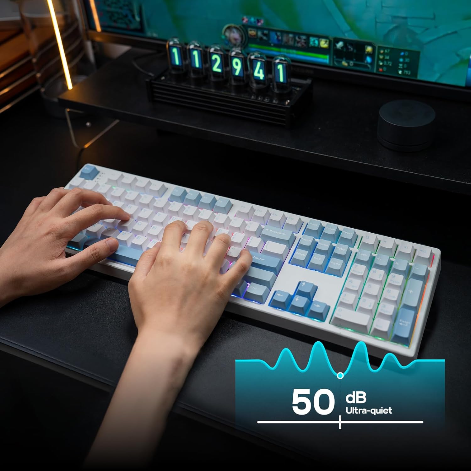 Thumbnail 2 de EPOMAKER TH108 Full-Size Mechanical Keyboard (Wireless, 108 Keys, Hot-Swap) with 8000mAh Battery