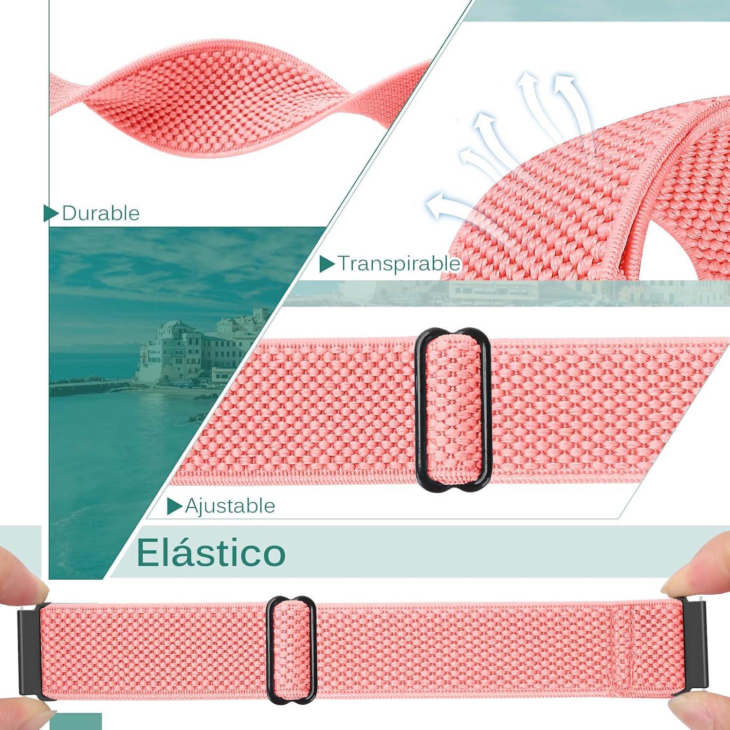 Detalle de BTTNG Correa de 22 mm para Xiaomi Redmi Watch 5 Active / Redmi Watch 5 Lite y más – Pulsera deportiva de repuesto en nylon elástico