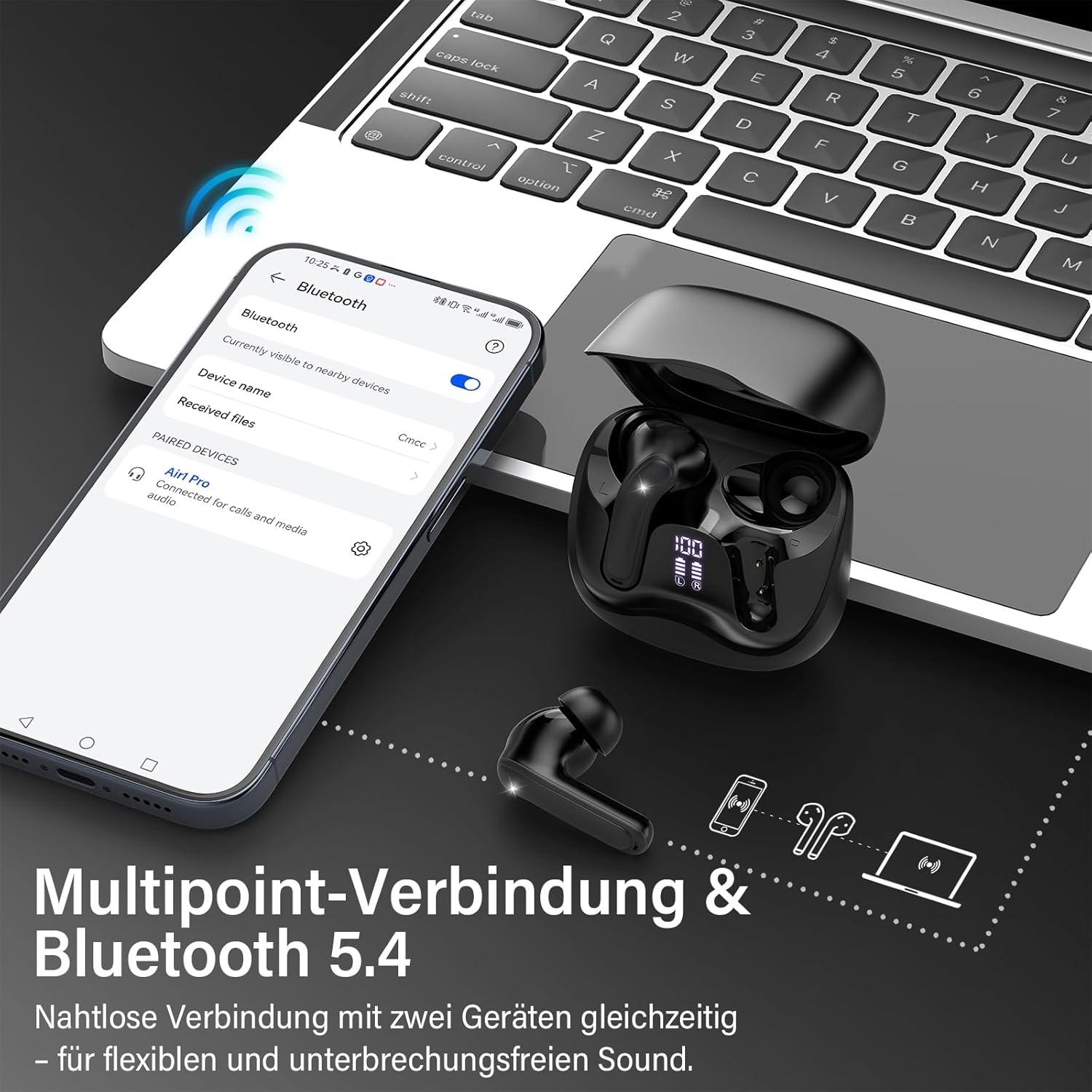 Thumbnail 6 de Bluetooth Kopfhörer mit Hybrid ANC und 8 EQ-Modi – In Ear, 5.4, Multipoint, 49 Std. Gesamt-Playtime