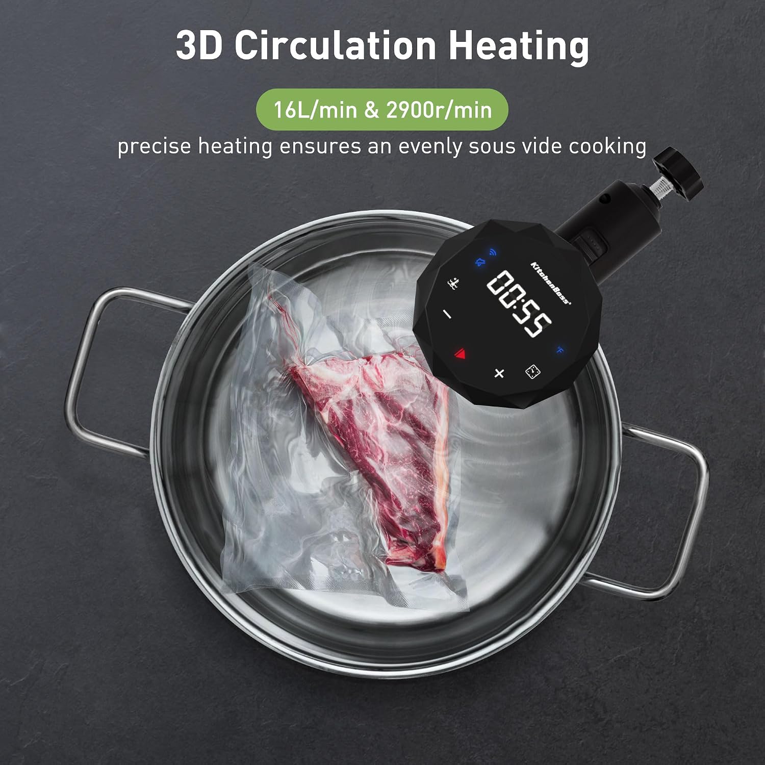 Detalle de KitchenBoss Sous Vide Cooker G300PT