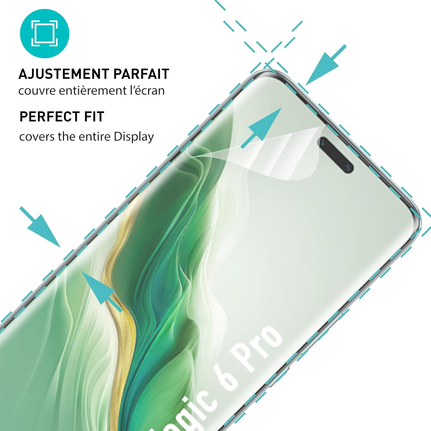 Detalle 2 de Smartect Protecteur d’écran TPU pour Honor Magic 6 Pro (2 pièces, transparent) – pose sans bulles