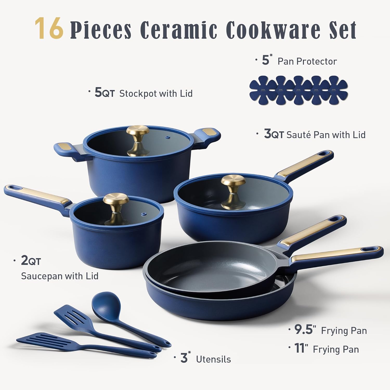 Thumbnail 1 de CAROTE Ceramic Cookware Set 16-Piece