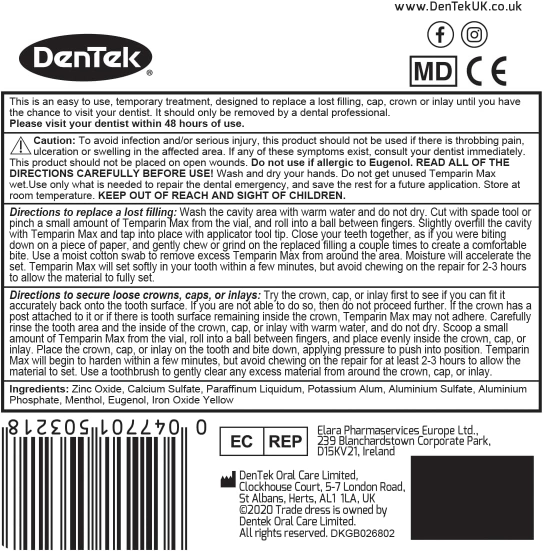 Thumbnail 1 de DenTek Temparin Max temporary dental repair kit — 24+ repairs 🪥