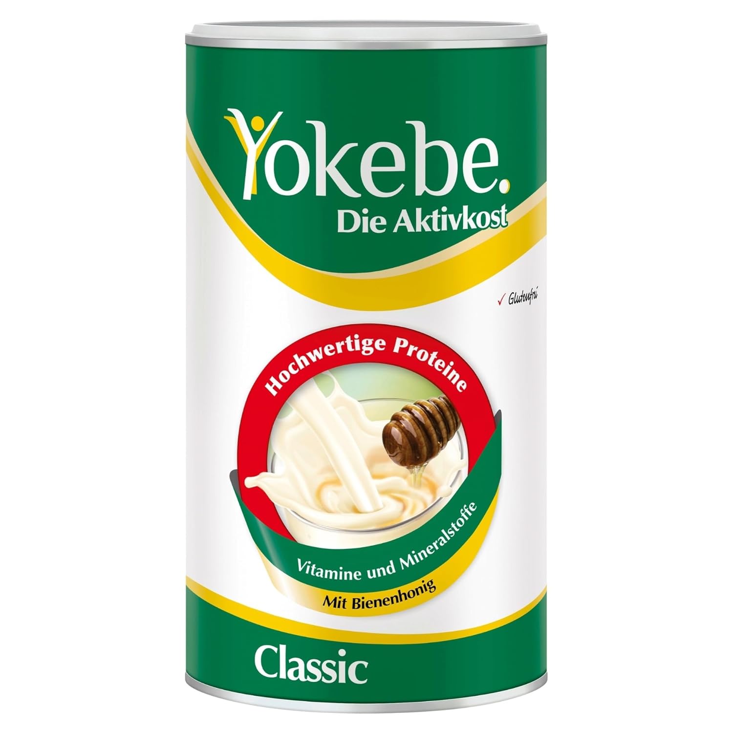 Detalle de YOKEBE Classic Diätshake zum Abnehmen (glutenfrei & vegetarisch) – Mahlzeitersatz mit hochwertigen Proteinen, 500 g