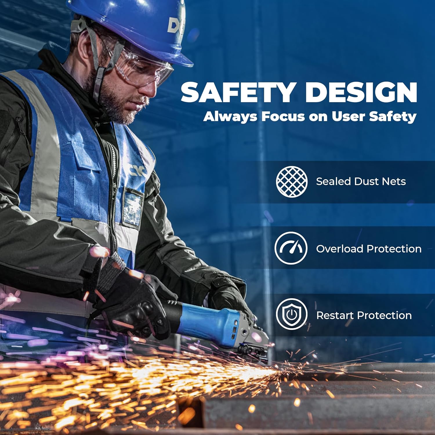 Thumbnail 5 de Dong Cheng 115mm 800W Angle Grinder with Storage Hard Case (Compact, Quick-Change Guard)