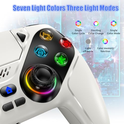Thumbnail 1 de Gamrombo RGB Wireless Controller für PS5/PC/iOS/Android – Bluetooth Gamepad mit Back Paddles, Touchpad und RGB
