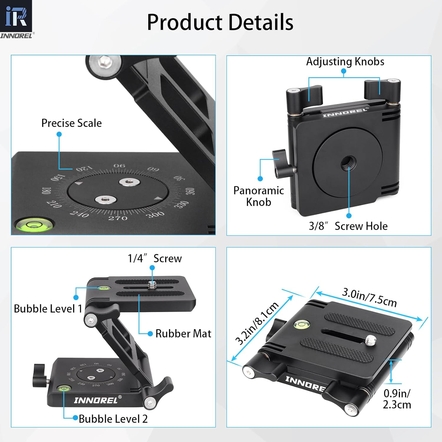Thumbnail 5 de INNOREL ZH7 Z Flex Tilt Tripod Head (aluminium alloy) for DSLR, camcorders and slider rails