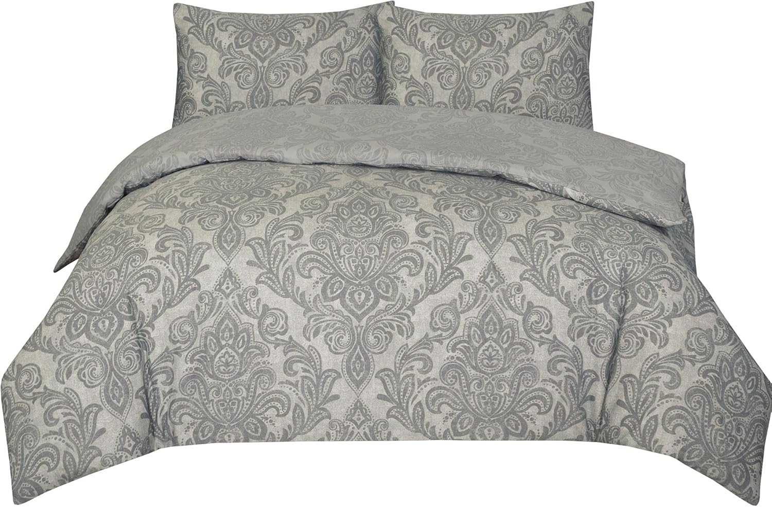 Thumbnail 1 de Prime Linens Brushed Microfibre Duvet Cover Set – 4 Pieces in Grey (King)
