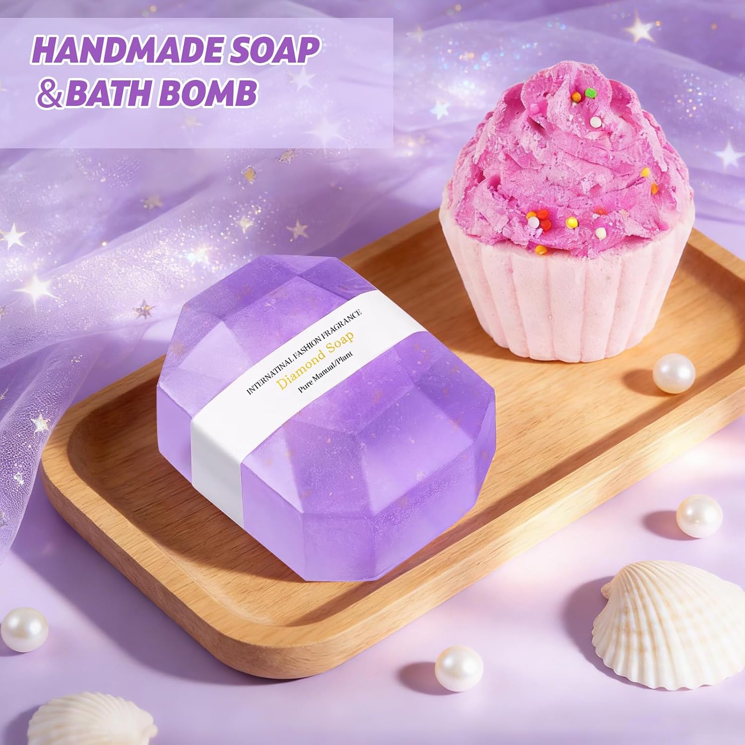 Detalle de Lavender Pamper Gift Set for Women – Luxury Relaxation Spa Bath Set
