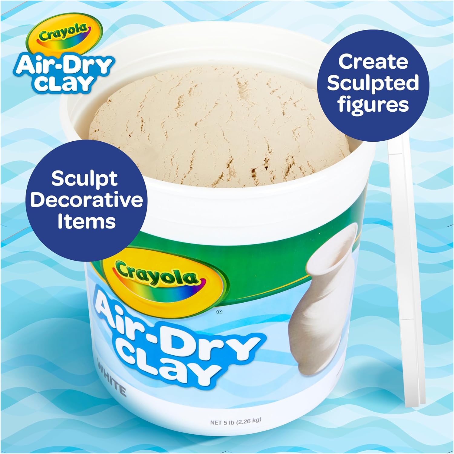 Detalle de Crayola Air Dry Clay (5lbs) – Natural White Bulk Modeling Clay for Classroom Projects