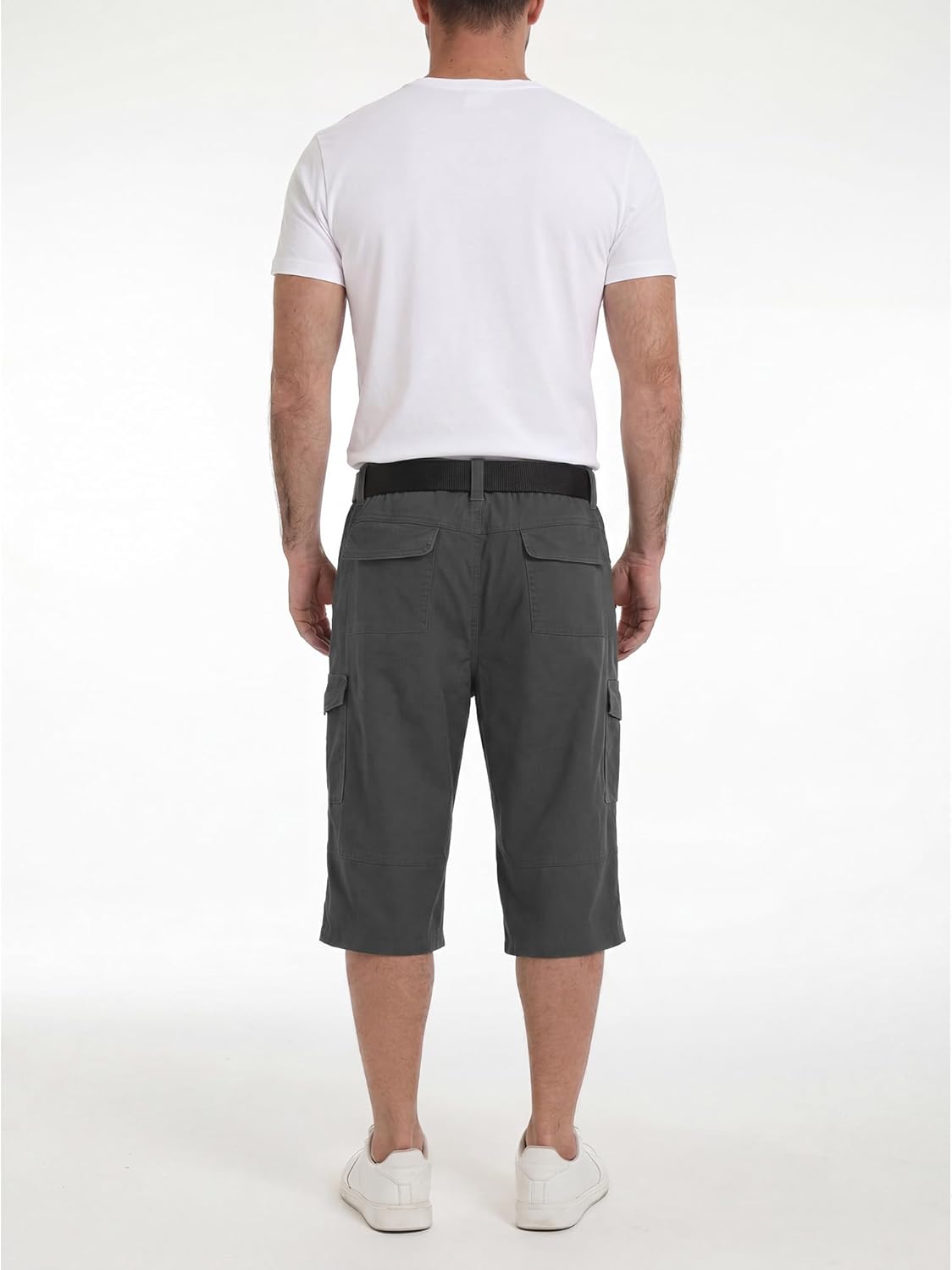 Thumbnail 3 de YYIDATON Herren Cargo 3/4 Shorts – Baumwolle, Oliv, Regular Fit