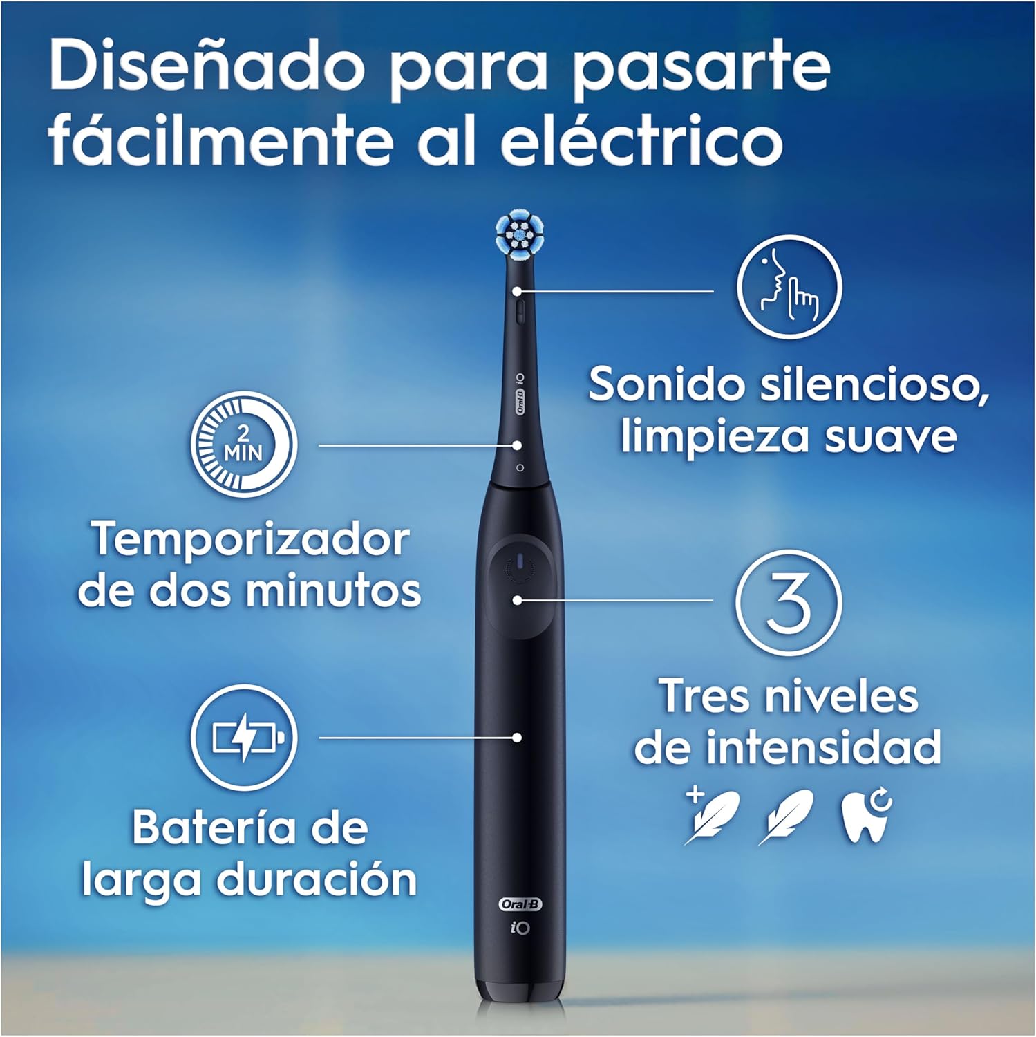 Detalle 2 de Oral-B iO 2 Cepillo Eléctrico Negro Noche y Rosa 🪥