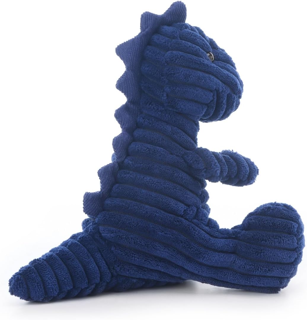 Detalle de Apricot Lamb Navy Blue Corduroy Dinosaur Plushie – 8.5 Inches