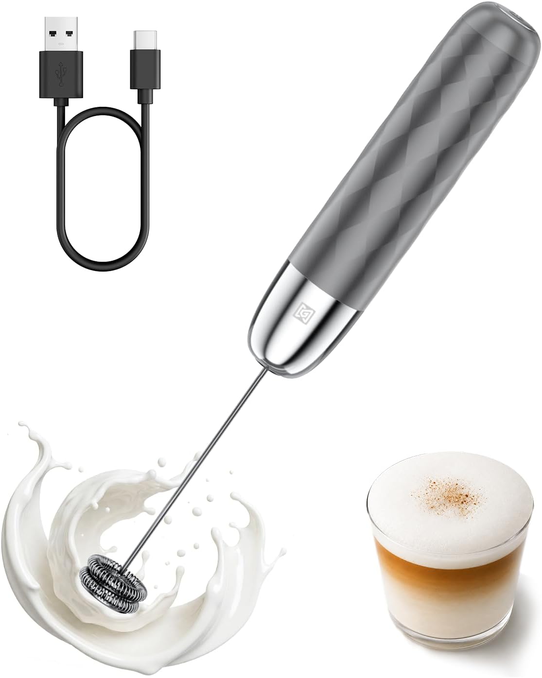 Maestri House LunaFro Mini mjölkskummare med USB-C och löstagbar visp