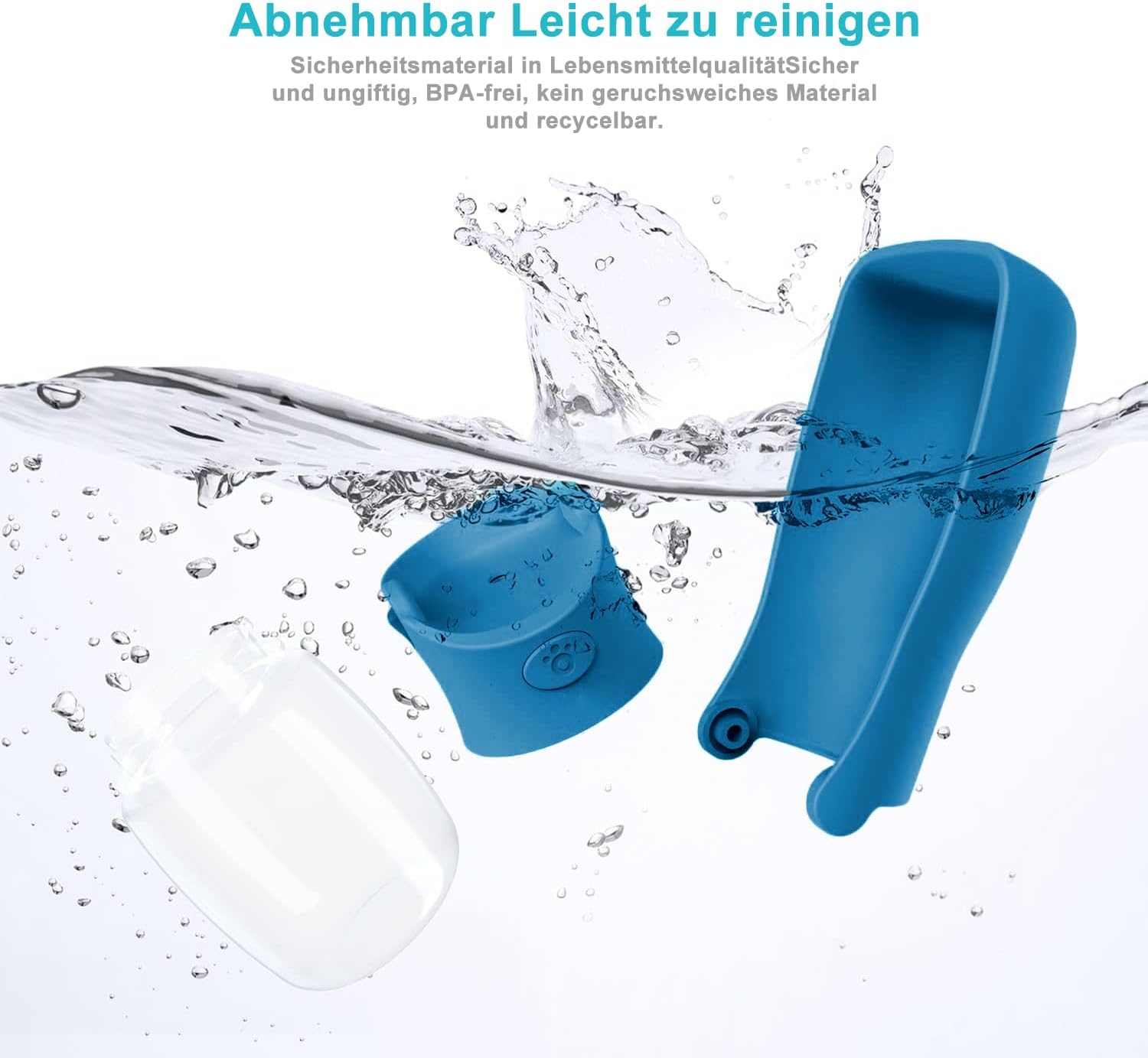 Detalle 2 de Hundetrinkflasche 350 ml Dunkelblau für unterwegs
