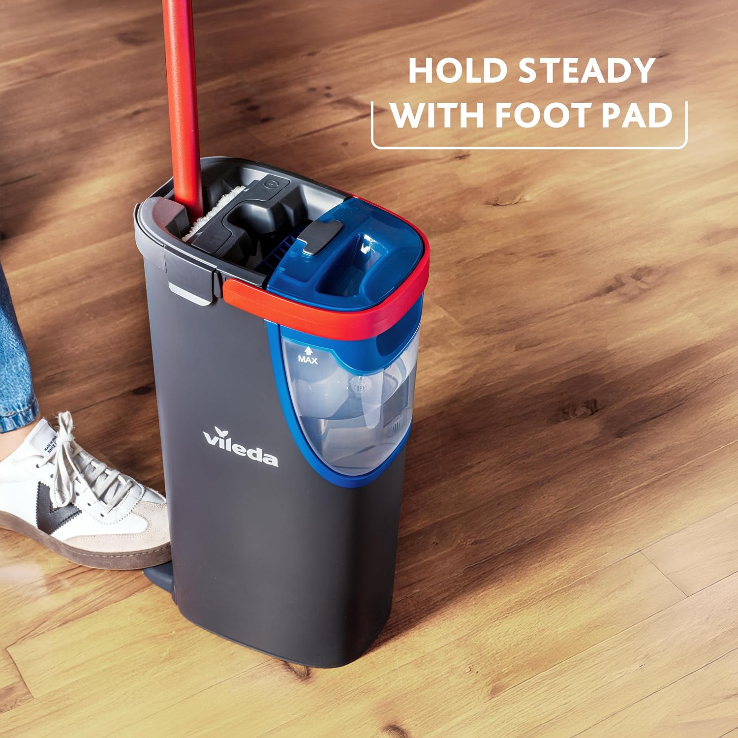 Detalle de Vileda H2PrO Bodenwischer – 100% Trennung von Frisch- und Schmutzwasser, sparsam und kompakt