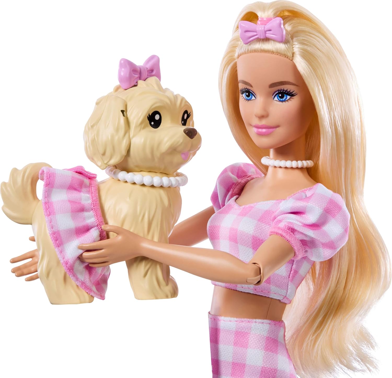 Thumbnail 3 de Barbie - Twinning Looks: bambola e cagnolino in abiti rosa a quadretti, set abbinato