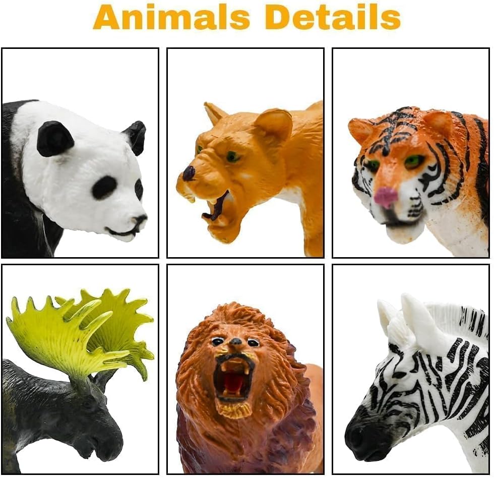 Thumbnail 2 de Safari Animals Figures Toys (21-Piece Wild Zoo Animal Set) for Kids Ages 3+