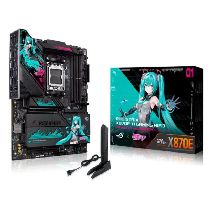 Detalle de ASUS ROG Strix X870E-H Gaming AM5 DDR5 ATX con WiFi 7 y RGB