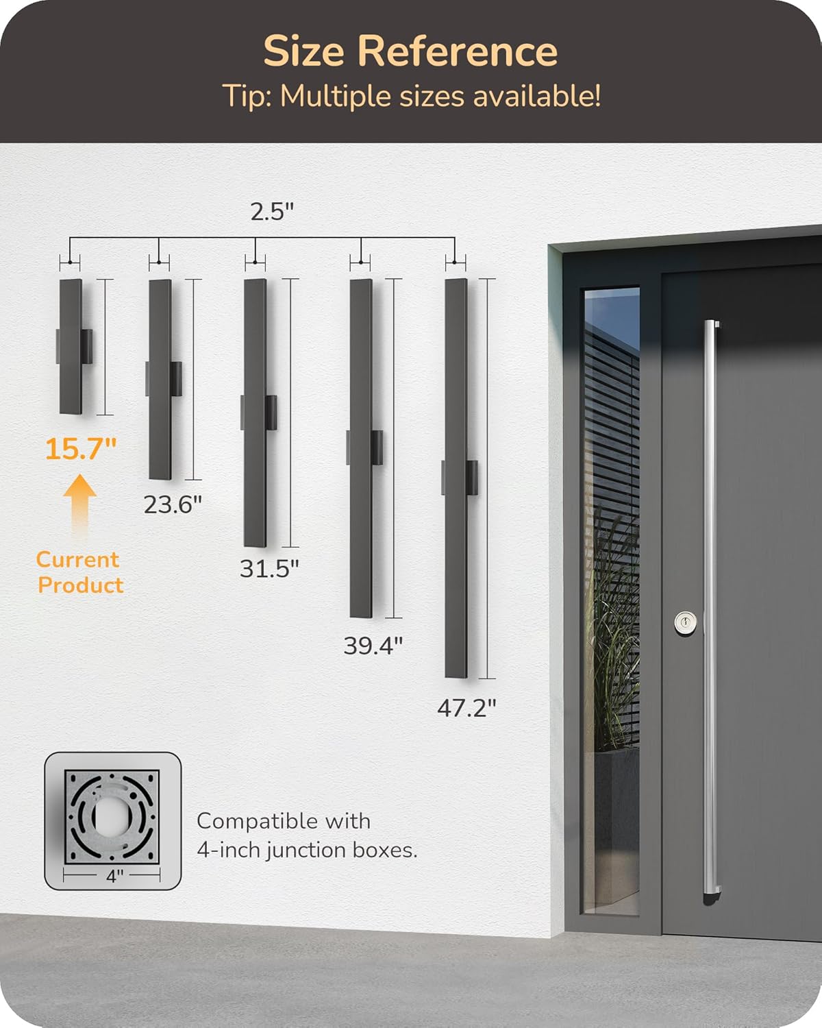 Thumbnail 5 de EDISHINE Outdoor Wall Lights, 15.7-Inch