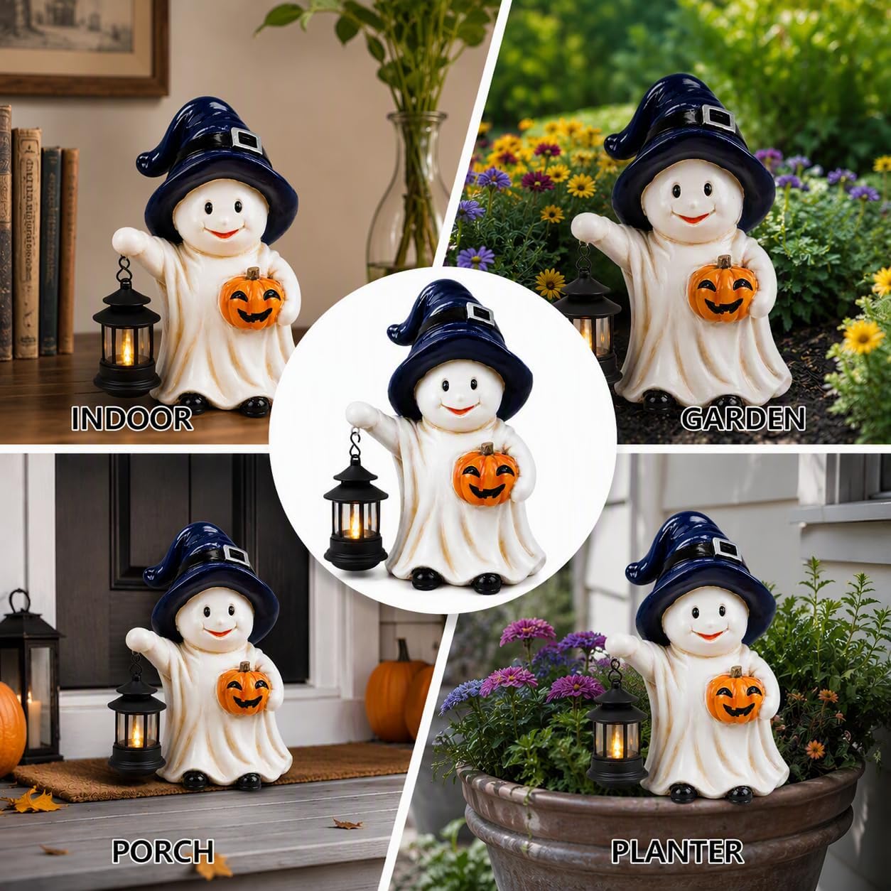 Thumbnail 4 de TERESA'S COLLECTIONS 10.6" Solar Halloween Ghost Statue with Lantern