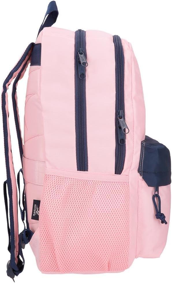 Detalle de Zaino Reebok Sidney – modello scuola, blu e rosa, poliestere, spallacci ergonomici imbottiti