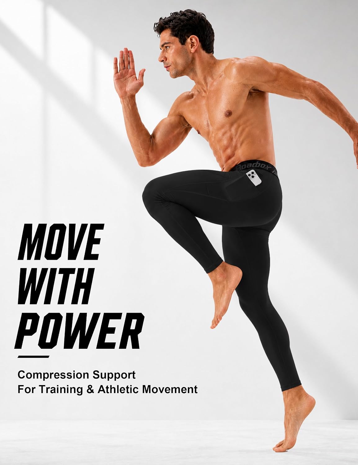 Detalle de Roadbox Men's Compression Pants with Pockets