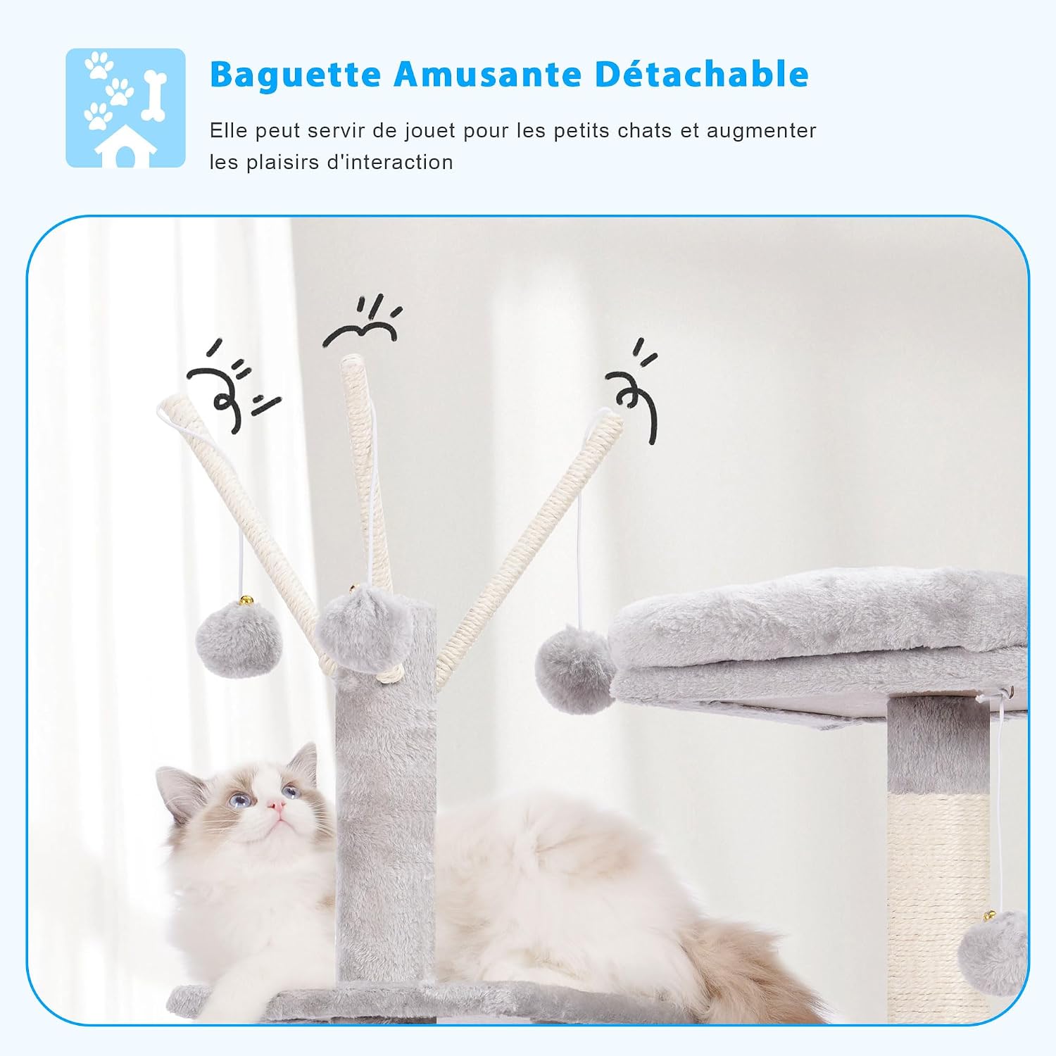 Detalle 2 de Hey-brother Arbre Ă Chat 135 cm đ±
